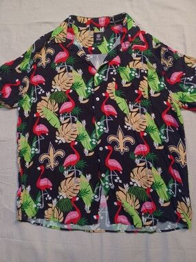 NFL New Orleans Saints Tropical Print Shirt Women's Size XL